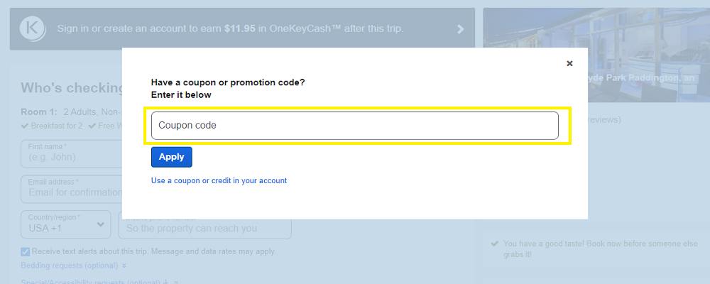 Expedia how to use discount code